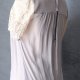 Bluzka TOPSHOP nude brudny róż koronka bufy zip S