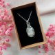 Naszyjnik Howlit Marmurkowy stal chirurgiczna wisiorek handmade wirewrapping