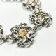 Ręcznie robiona bransoletka chainmaille stal chirurgiczna szkło