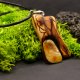 Wisiorek "Bursztyn nleczny" –żywioł ognia i bursztynowego światła,octowiec, pirografia, prezent; Amber and Wood Pendant, biżuteria