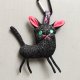Brelok do kluczy kot – unikalny czarny i złoty kotek handmade