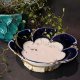 Niemiecka porcelana Ilmenau misa w kształcie kwiatu kobalt i złoto