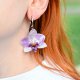 Kolczyki z prawdziwą orchideą w żywicy kwiaty biżuteria