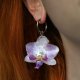 Kolczyki z prawdziwą orchideą w żywicy kwiaty biżuteria