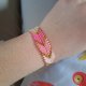 Pink Chevron - Delikatna, Kobieca Bransoletka z Koralików