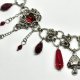 Choker wróżkowy gotycki z grzybkiem i szkłem, handmade, fairycore goth