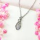 Naszyjnik Kamień Księżycowy Mini stal chirurgiczna wisiorek handmade wirewrapping