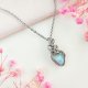 Naszyjnik Larimar stal chirurgiczna wisiorek handmade wirewrapping