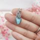 Naszyjnik Larimar stal chirurgiczna wisiorek handmade wirewrapping