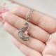 Naszyjnik Kamień Księżycowy Księżyc stal chirurgiczna wisiorek handmade wirewrapping