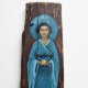 Anioł Akari, obraz malowany na starej desce drewnie handmade rękodzieło