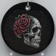 Brelok gotycki z żywicy z czaszką i różami brelok_print Goth 005