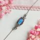 Bransoletka Labradoryt stal chirurgiczna handmade wirewrapping