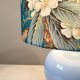 Lampa ceramiczna z abażurem z tkaniny "błękitna wiosna" wys 35cm