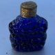 Dawnej daty fakturowa grubo szklana kobaltowa perfumetka