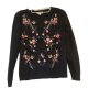 Vintage Sweter z Haftem i Aplikacjami | Wełna wiskoza | Rozmiar S Folk Old money