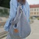 Torba hobo z plecionki tapicerskiej Niebieska