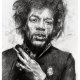 PLAKAT - JIMI HENDRIX - SERIA IKONY (A3) - wykonany z oryginalnego rysunku, prezent, dla niej niego