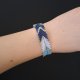 Delikatna Bransoletka z Koralików w Odcieniach Błękitu, Granatu i Srebra "Blue Chevron"