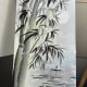 Bambus i rybak 42x24cm japońskie malarstwo sumi-e. Original Akwarela