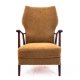 Żółty fotel vintage z tkaniny bouclé, Dania, lata 60. Po renowacji.