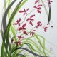 Wdzięk orchidei.42*30 cm japońskie malarstwo sumi-e. Original Akwarela