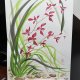 Wdzięk orchidei.42*30 cm japońskie malarstwo sumi-e. Original Akwarela