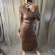 long chocolate dress