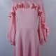 Shein rozkloszowana sukienka maxi pink / M