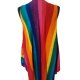 Kolorowa tunika hippie oversize M/L – tęczowe paski, luźny krój, festiwal boho