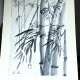 Bambus  japońskie malarstwo sumi-e. Original Akwarela A4