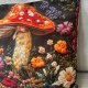 Poszewka na poduszkę w stylu Vintage Muchomor Las prezent Cottage Folk kwiaty Woodland