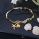 Złota fala - bransoletka w stylu boho z turmalinami