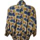 Bluzka vintage w niebieskie i żółte róże XL/2XL
