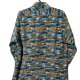 Koszula męska Simon Carter M/L vintage retro auta żółto-niebieska bawełna 100% made in Portugal casual elegancka