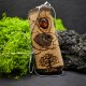 Wisiorek "Orzech, bursztyn i drzewo życia" –żywioł ognia i bursztynowego światła, pirografia, prezent; Amber and Wood Pendant, biżuteria