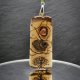 Wisiorek "Orzech, bursztyn i drzewo życia" –żywioł ognia i bursztynowego światła, pirografia, prezent; Amber and Wood Pendant, biżuteria