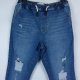 Denim Co. Cuffed Jogger spodnie dżins dziury / S