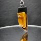 Wisiorek "Bursztynowy pazur" –żywioł ognia i bursztynowego światła,orzech, pirografia, prezent; Amber and Wood Pendant, biżuteria