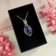 Naszyjnik Lapis Lazuli stal chirurgiczna wisiorek handmade wirewrapping
