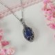 Naszyjnik Lapis Lazuli stal chirurgiczna wisiorek handmade wirewrapping