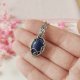 Naszyjnik Lapis Lazuli stal chirurgiczna wisiorek handmade wirewrapping