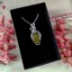 Naszyjnik Epidot stal chirurgiczna wisiorek handmade wirewrapping