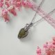 Naszyjnik Epidot stal chirurgiczna wisiorek handmade wirewrapping