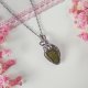 Naszyjnik Epidot stal chirurgiczna wisiorek handmade wirewrapping