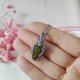 Naszyjnik Epidot stal chirurgiczna wisiorek handmade wirewrapping