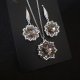 Zestaw Biżuterii "Black Diamond" Naszyjnik i Kolczyki z Kryształkami i Koralikami