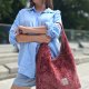 Welurowa torba Hobo MIŚ Bordowy