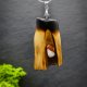 Wisiorek "Mokait w octowcu" –żywioł ognia i natury, octowiec, pirografia, prezent; minerał and Wood Pendant, biżuteria
