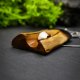 Wisiorek "Mokait w octowcu" –żywioł ognia i natury, octowiec, pirografia, prezent; minerał and Wood Pendant, biżuteria